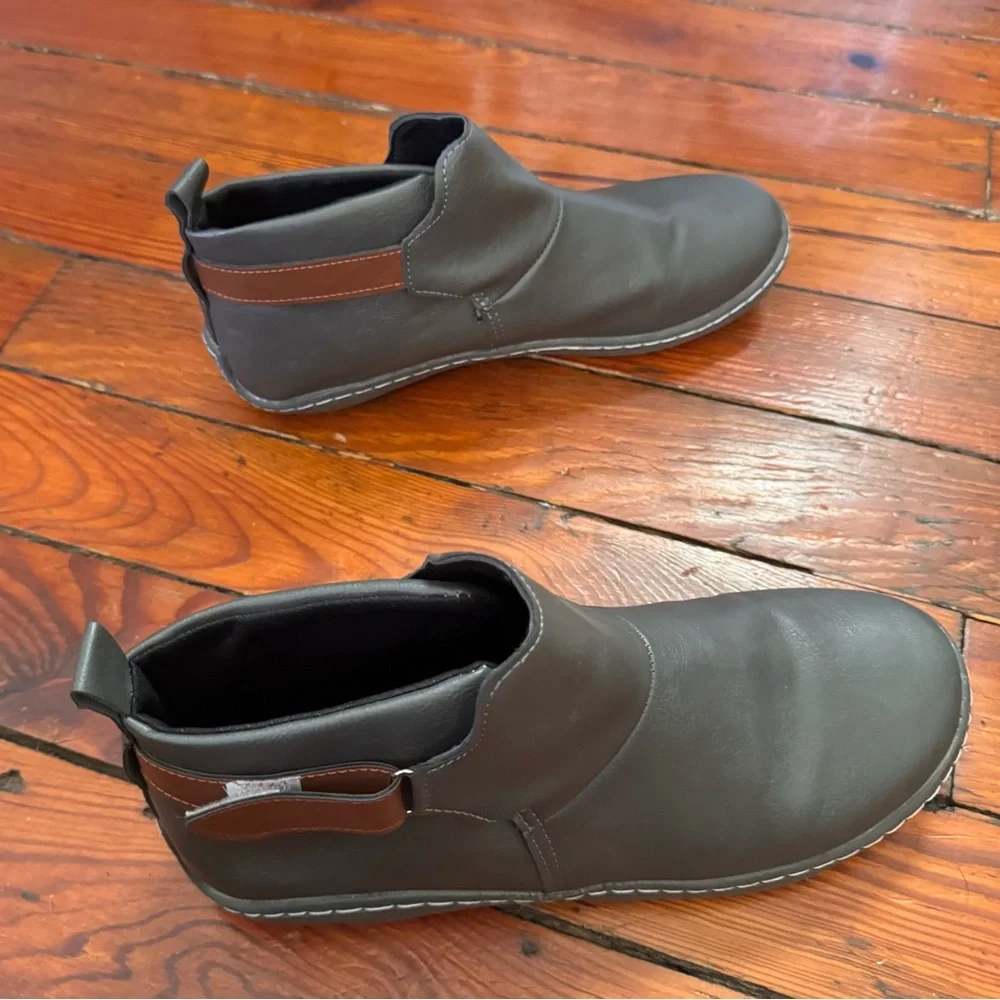 Unbranded Gray Ankle Boots Hook & loop Size 6 Women's Booties Comfort Flats - Picture 9 of 11